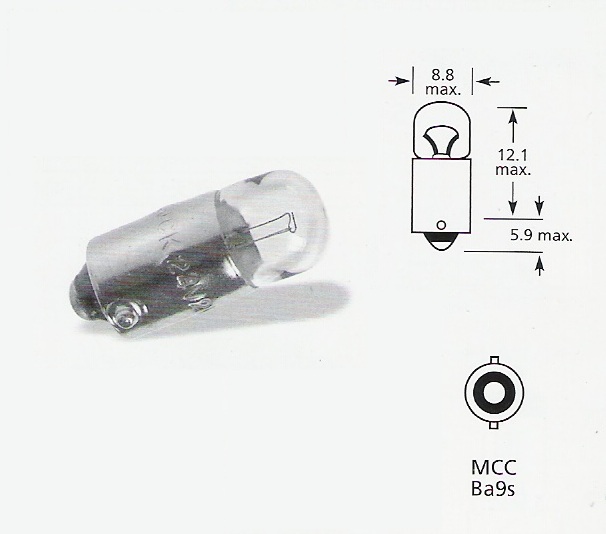 6 volt 2w MCC Ba9s